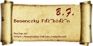 Besenczky Fábián névjegykártya